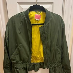 Kate Spade Dark Green Bomber Jacket SMALL